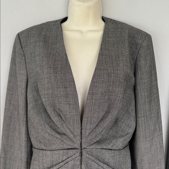 MM Lafleur gray wool stretch blend matching blazer pantsuit set size 8 - Picture 4 of 16